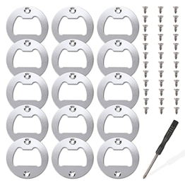 15 Sets Edelstahl Flaschenöffner Einsätze Hardware, MaehSab Metalleinsatz Teile Kit für Flaschenöffner Harz Gießformen, Harz Holzarbeiter Bieröffner DIY Zubehör - 1